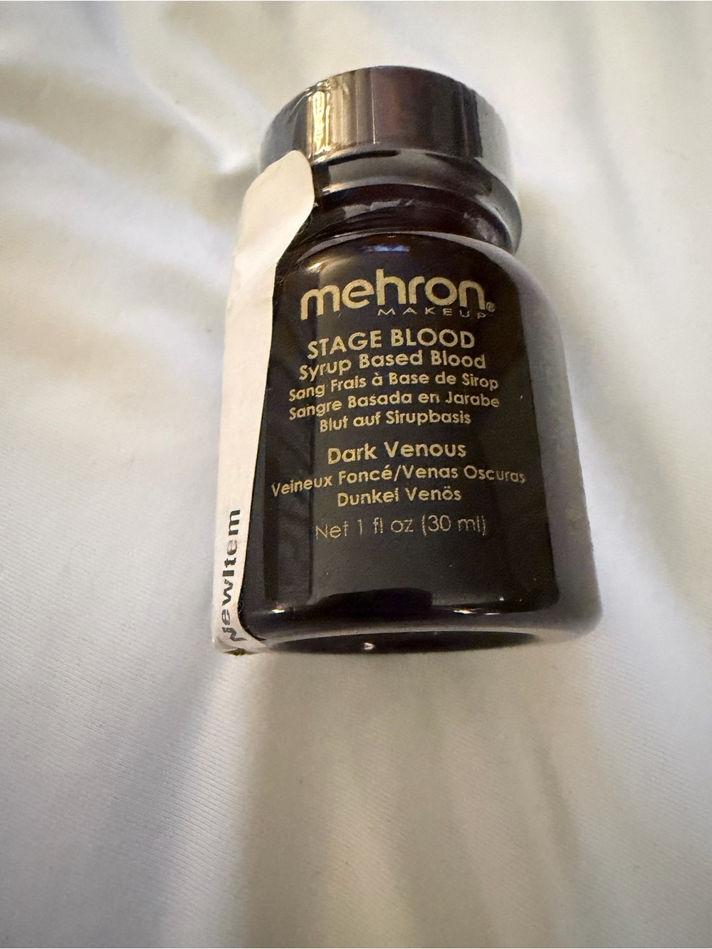 Mehron Makeup Stage Blood Dark Venous Syrup-Based Blood - Black Bottle